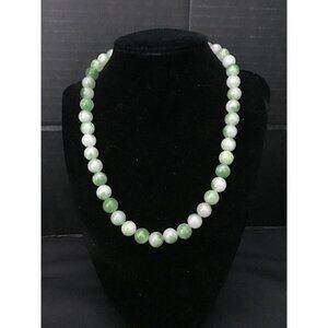 Jadeite 18” Necklace Sterling Silver Lobster Claw Clasp